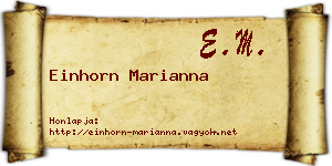 Einhorn Marianna névjegykártya